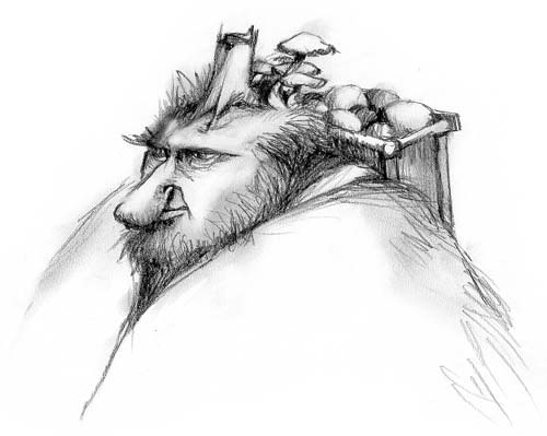 Stone-carrying forest troll